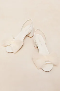 Ivy Bow Heel in White