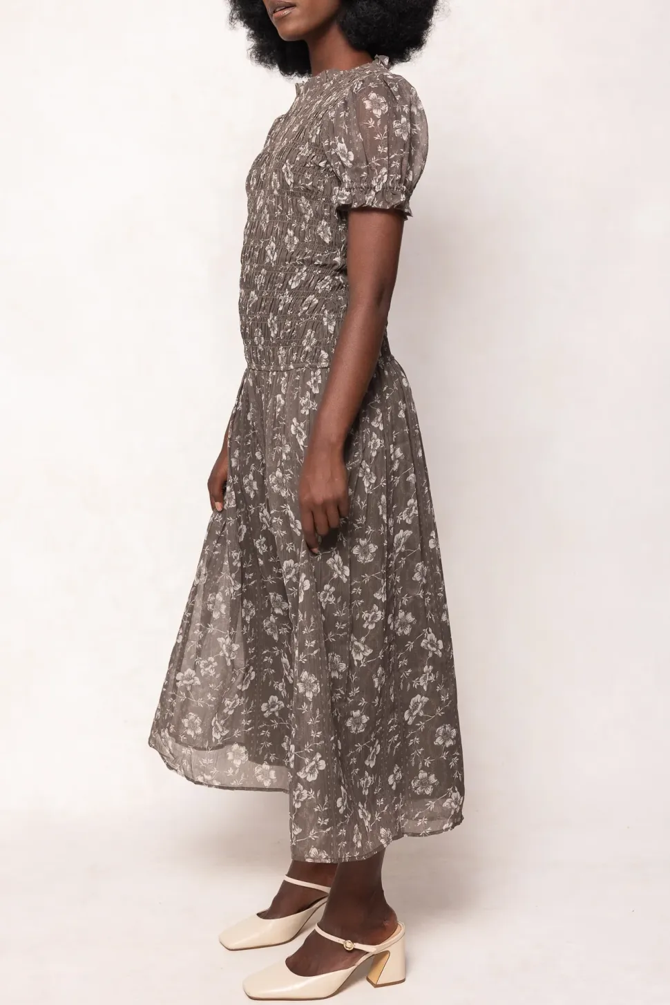 Jennifer Dress in Olive Blossom
