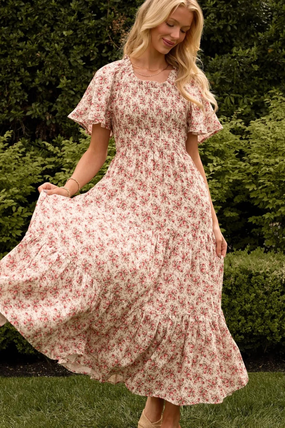 Jovie Dress in Ivory Heritage Rose