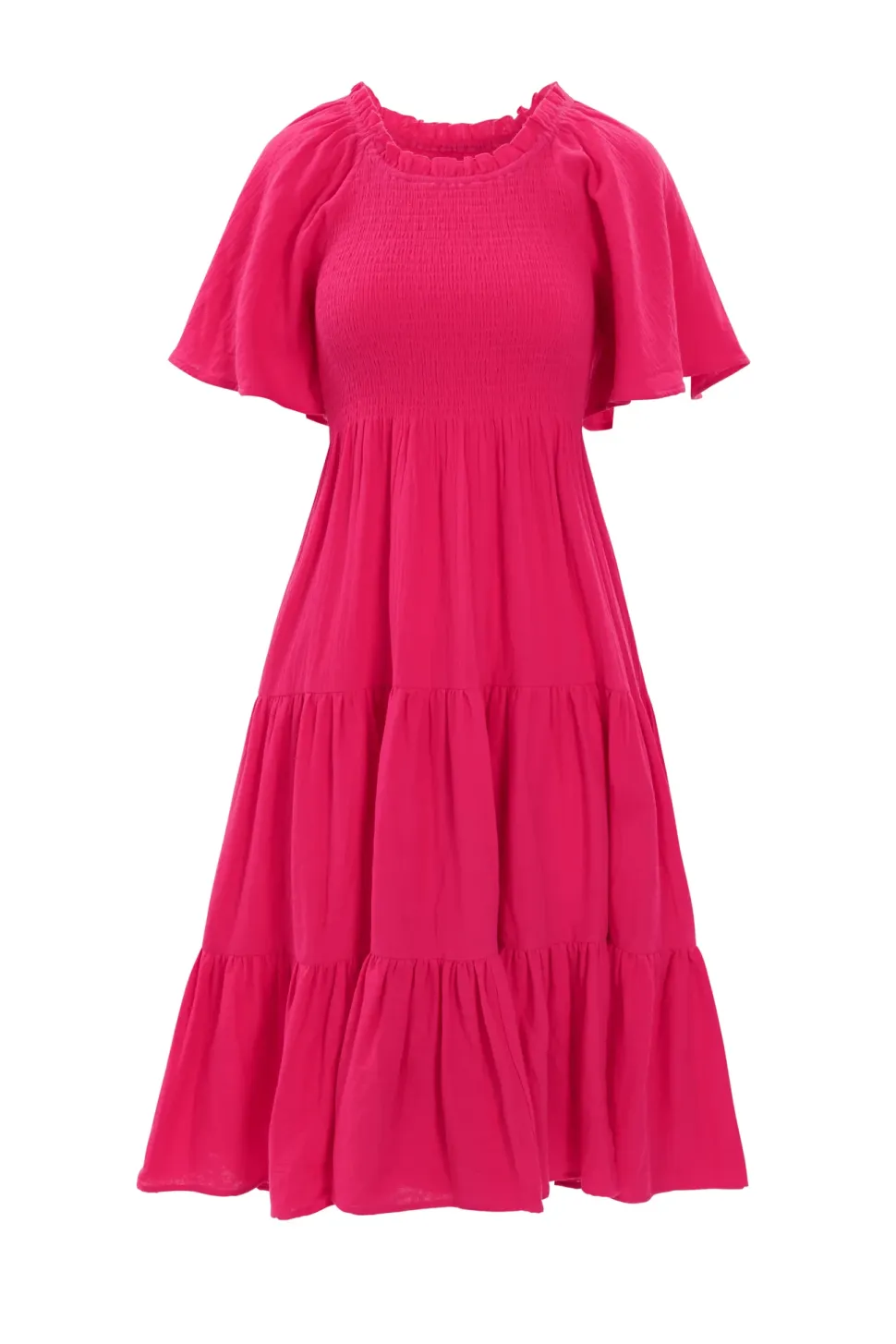Jovie Midi Dress in Hot Pink