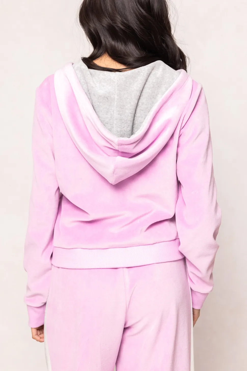 Kailey Zip Up Velour Sweatshirt in Pink