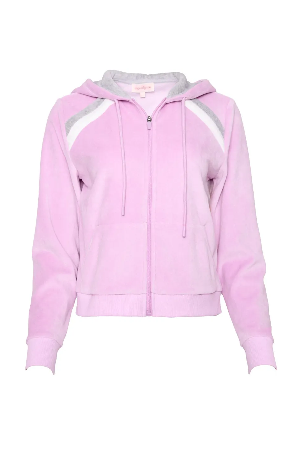 Kailey Zip Up Velour Sweatshirt in Pink