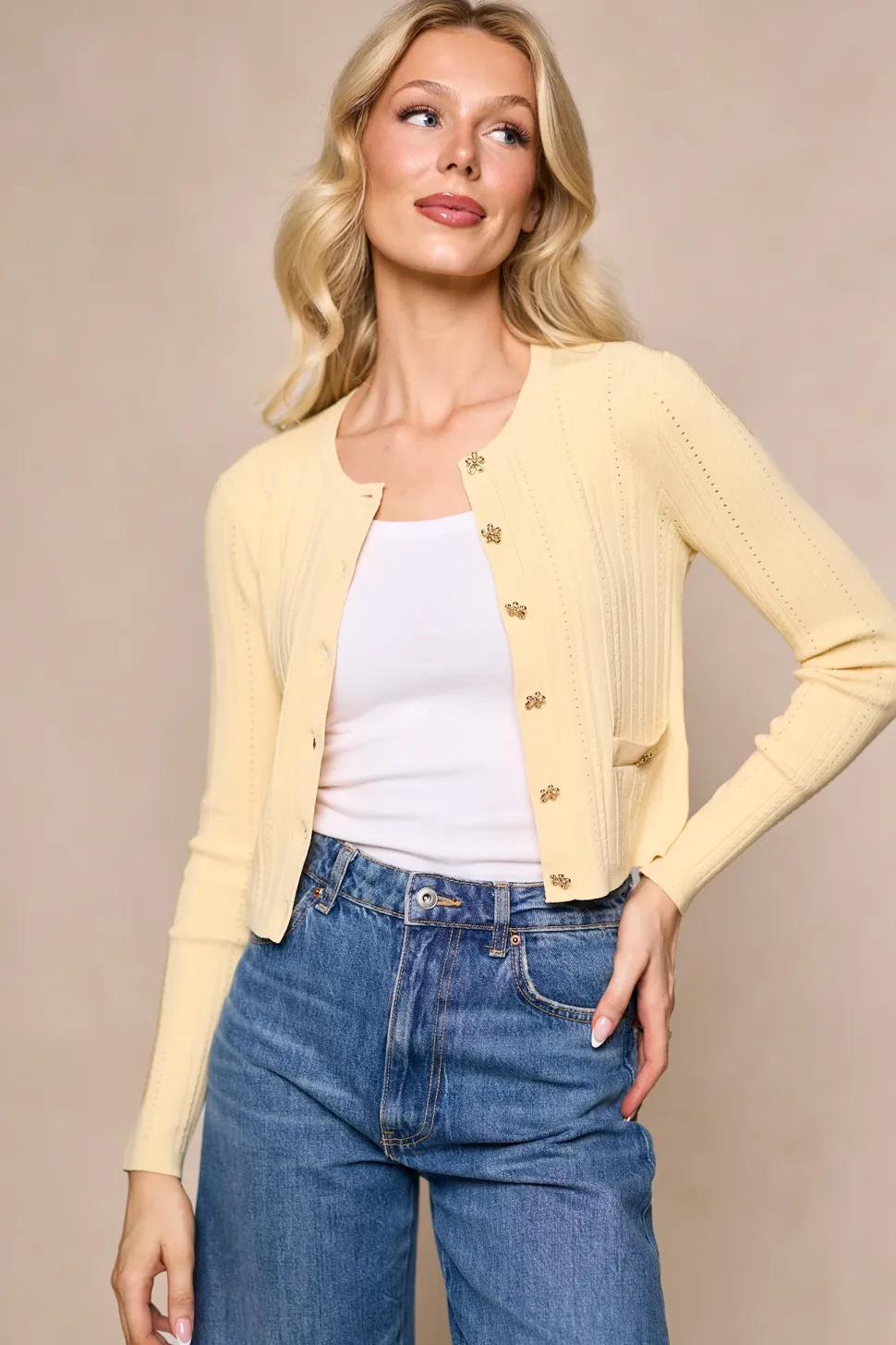 Kali Cardigan in Butter Yellow