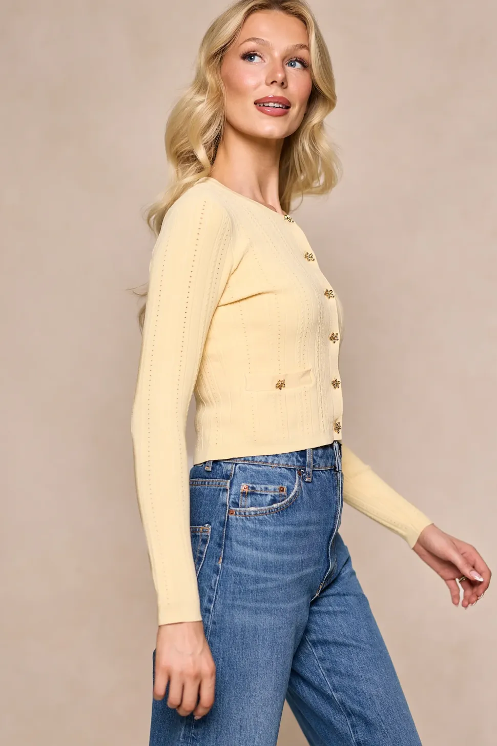 Kali Cardigan in Butter Yellow