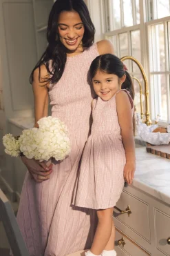 Karla Dress in Pink Striped Gingham
