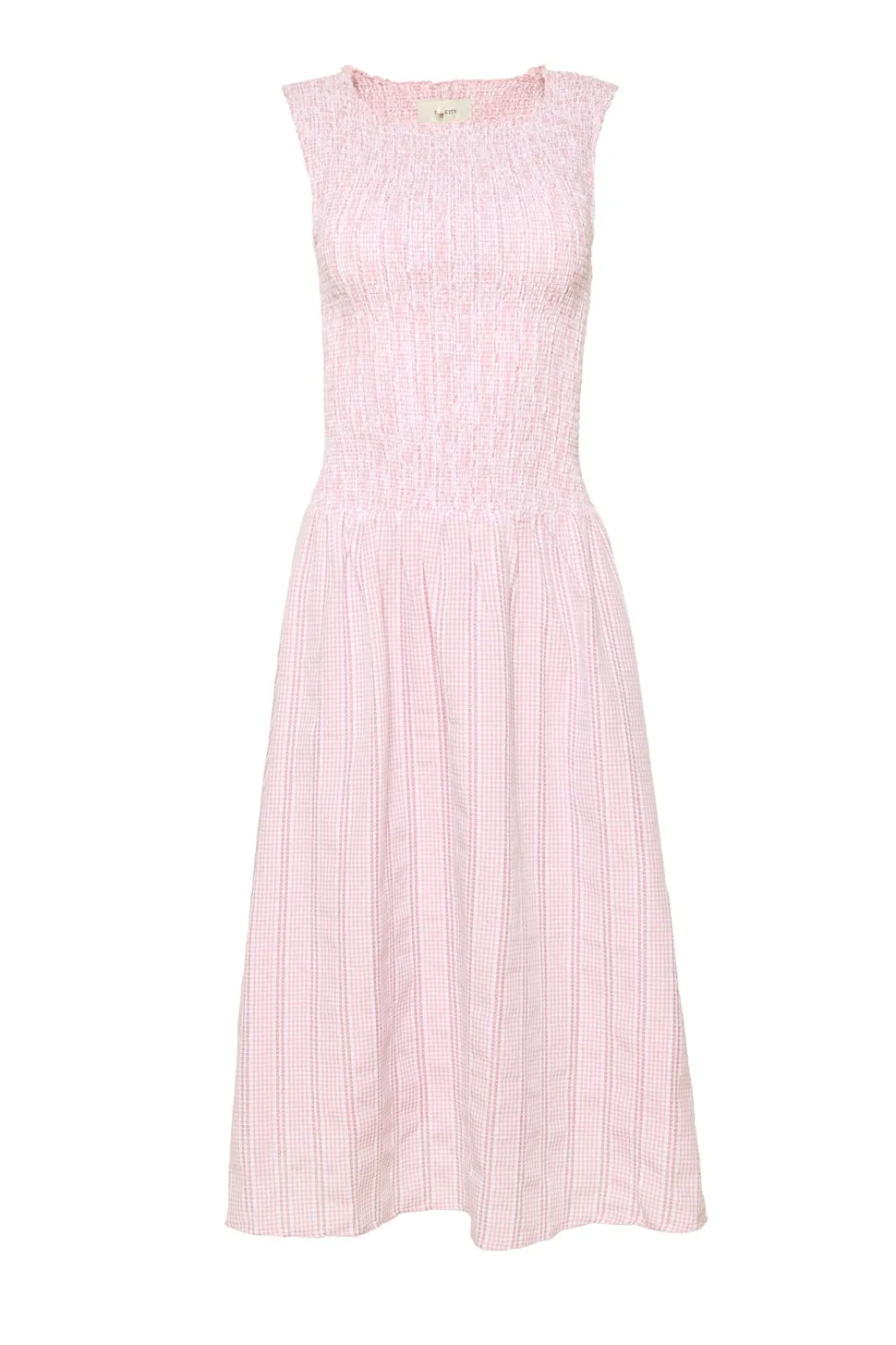 Karla Dress in Pink Striped Gingham