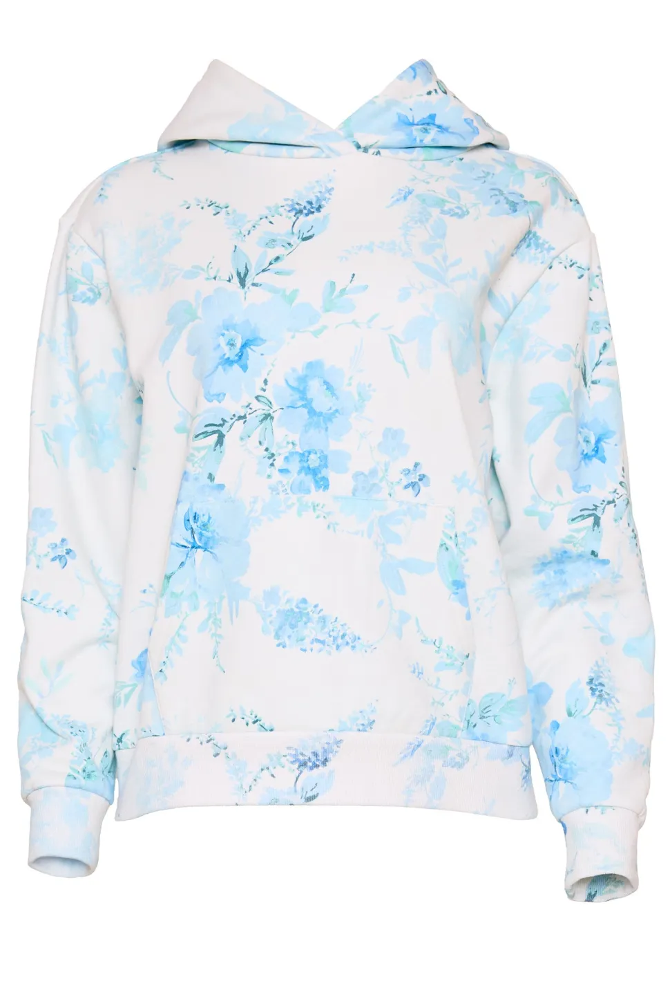 Kian Hooded Sweatshirt in Blue Aquarelle Fleur