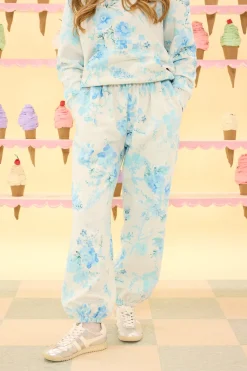 Kian Jogger Sweatpants in Blue Aquarelle Fleur