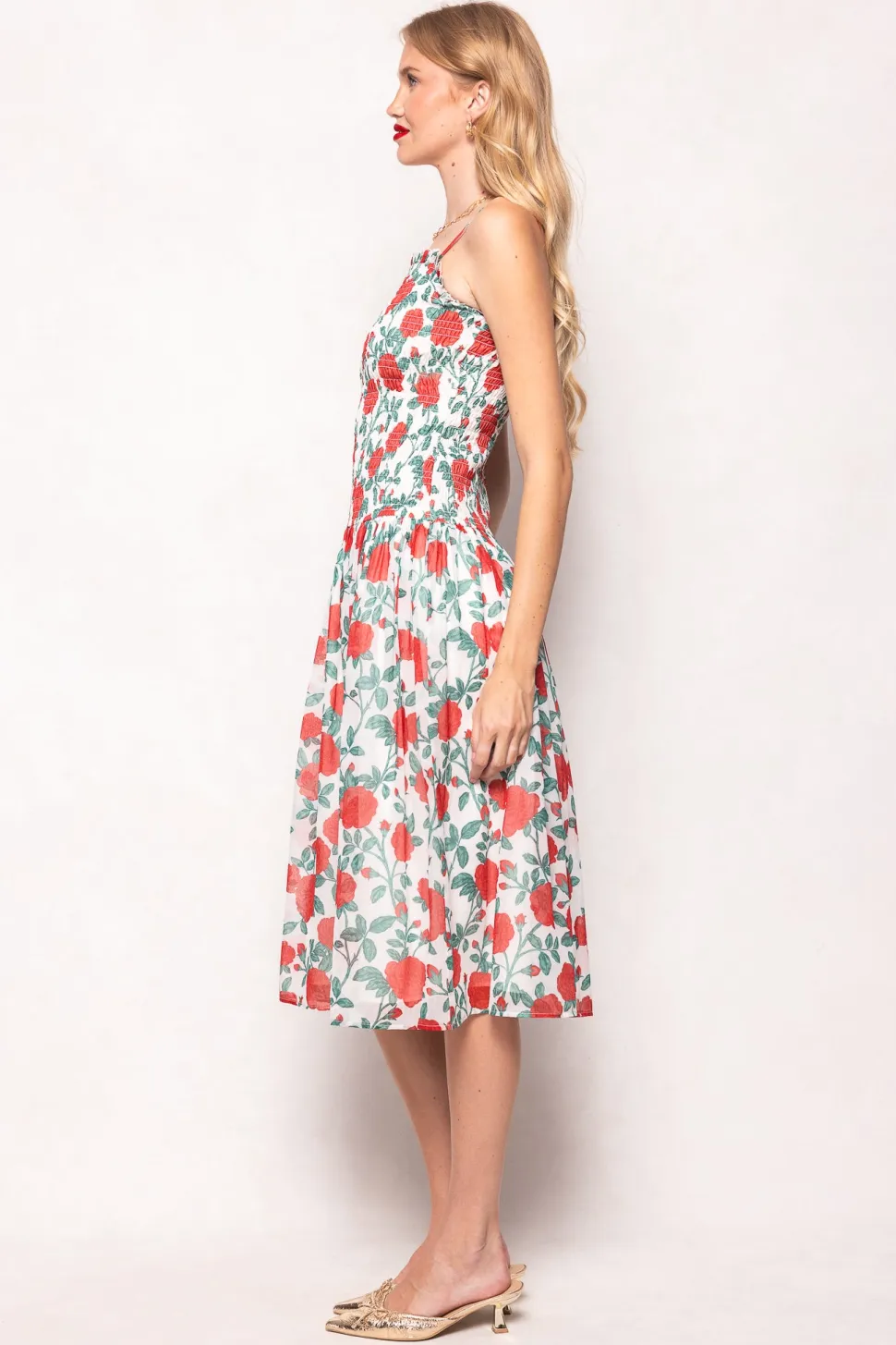 Kimberly Dress in Red Roses