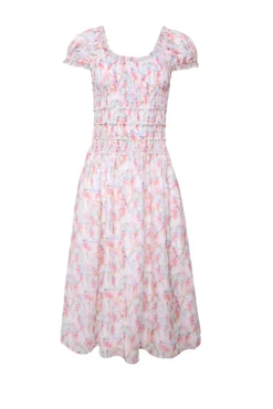 Kyla Dress in Watercolor Orchids