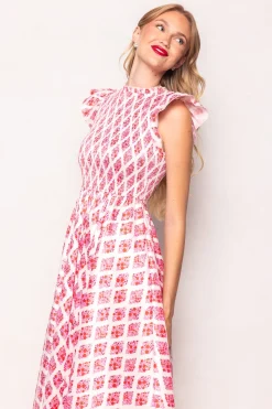 Kylie Dress in Rouge Lattice Floral
