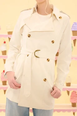 Linden Trench Coat in Blue Bouquet