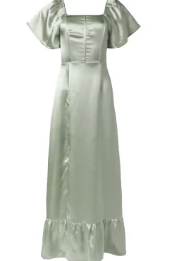 Maddie Dress in Sage Satin