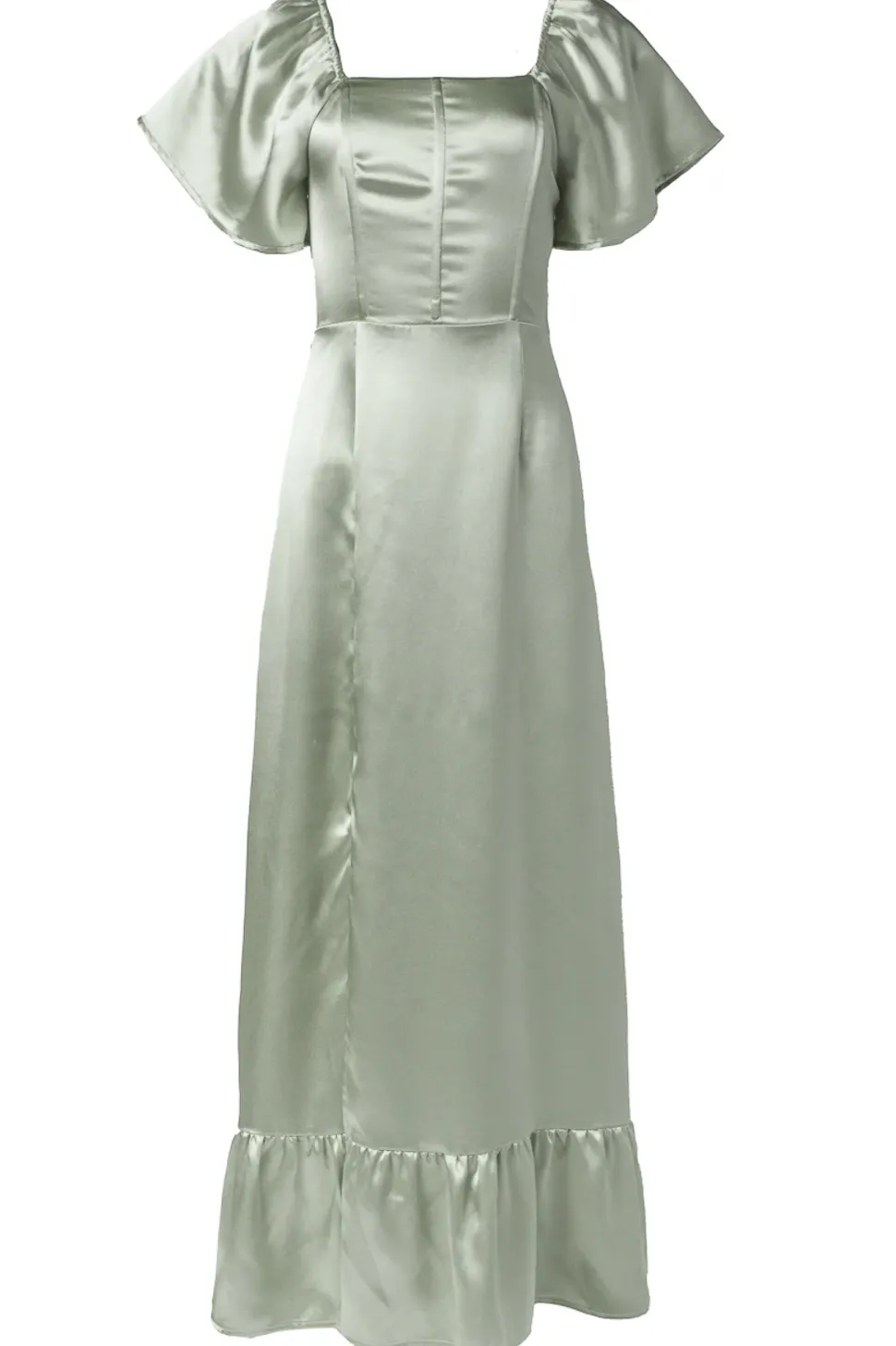 Maddie Dress in Sage Satin