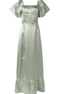 Maddie Dress in Sage Satin