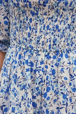 Madeline Dress in Ditsy Cobalt Floral