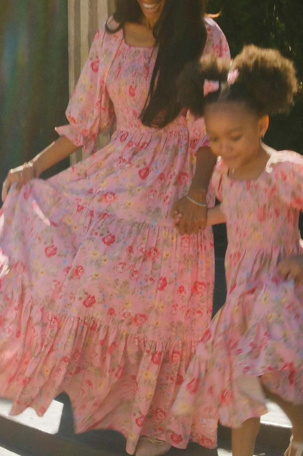 Madeline Maxi Dress in Pink Vintage Poppies