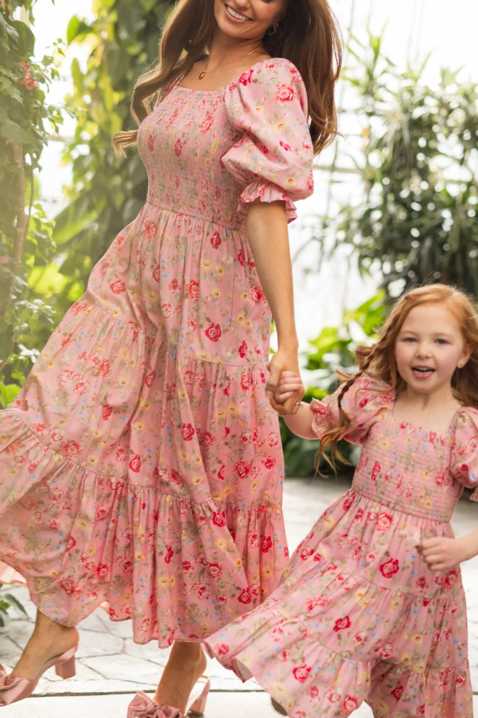 Madeline Maxi Dress in Pink Vintage Poppies