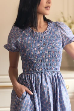 Mariah Dress in Linear Print