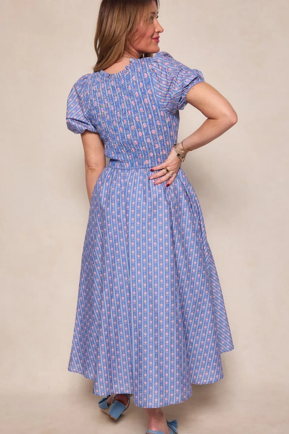 Mariah Dress in Linear Print