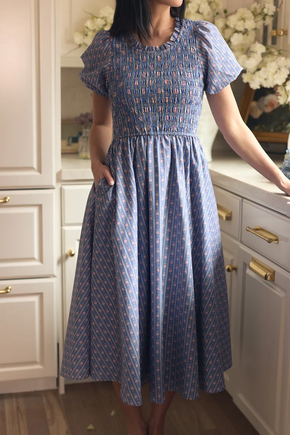 Mariah Dress in Linear Print