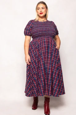 Mariah Dress in Mariner Tartan