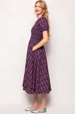 Mariah Dress in Mariner Tartan