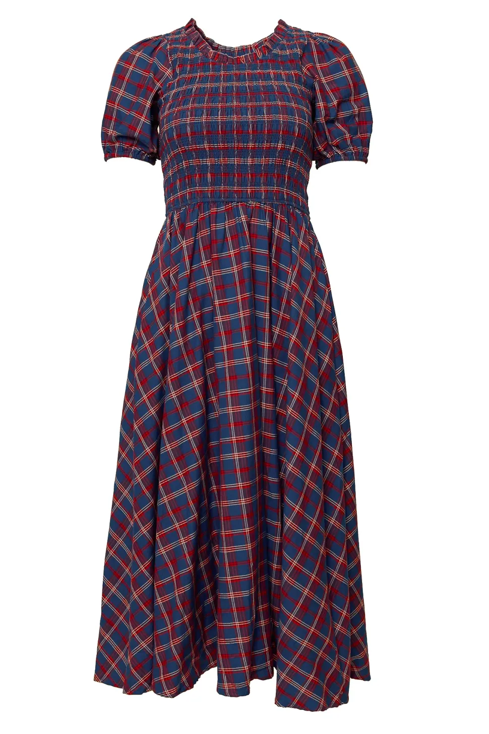 Mariah Dress in Mariner Tartan