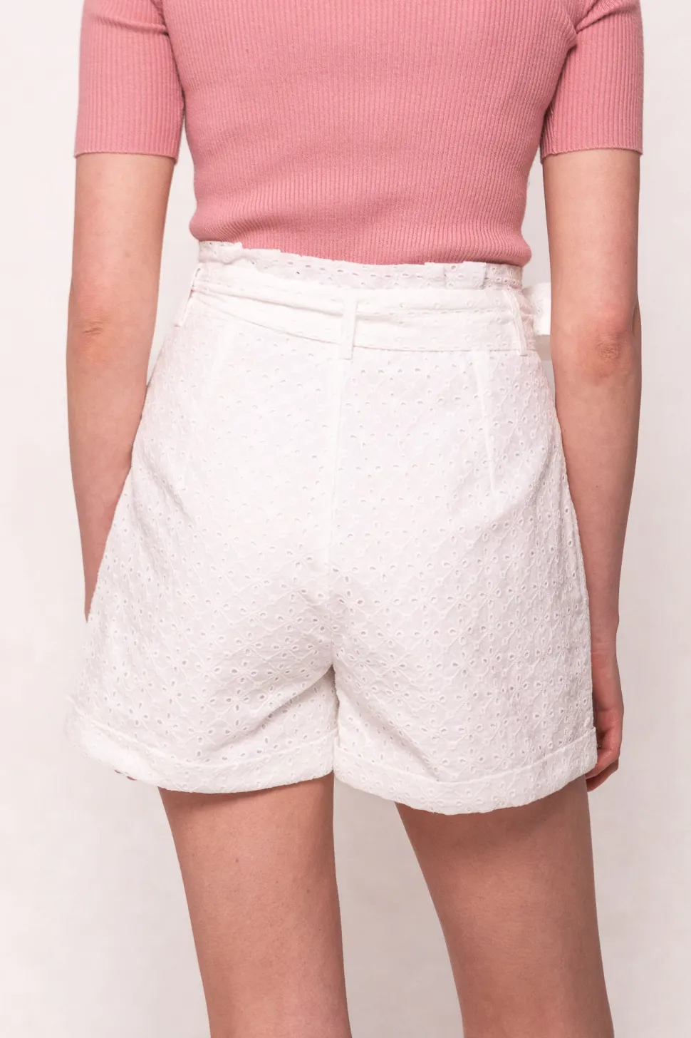 Maria Shorts in White Eyelet