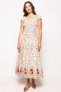 Marlow Cap Sleeve Dress in Cream Ditsy Floral