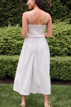 Maxwell Dress in Blue & White Pinstripe