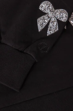 Micah Crew Neck Sweatshirt in Black & Bows