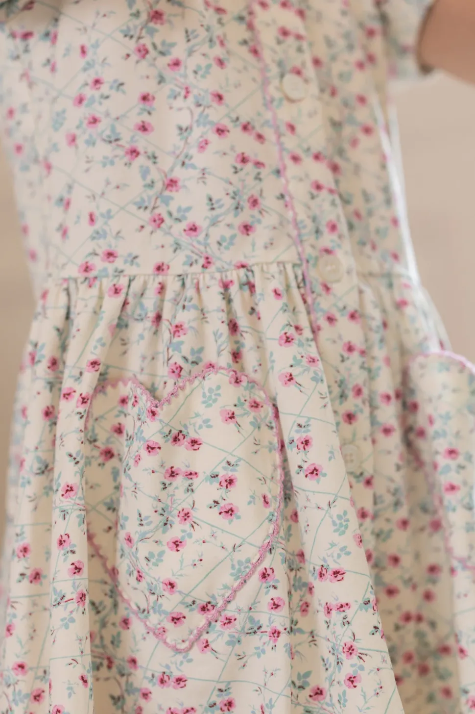 Mini Alayna Play Dress in Ivory Pansy Trellis