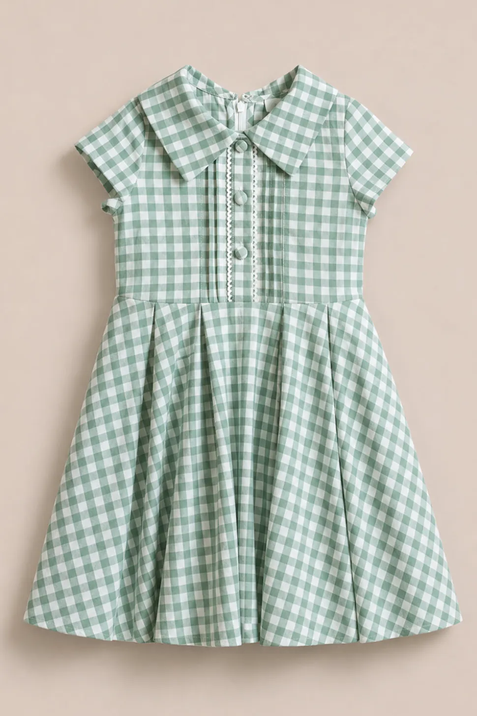 Mini Amber Dress in Sage Gingham