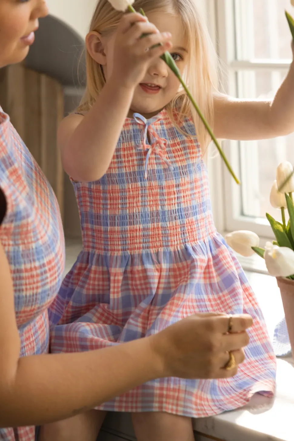 Mini Ana Dress in Blossom Plaid