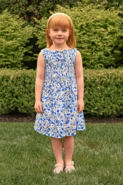 Mini Ana Dress in Ditsy Cobalt Floral