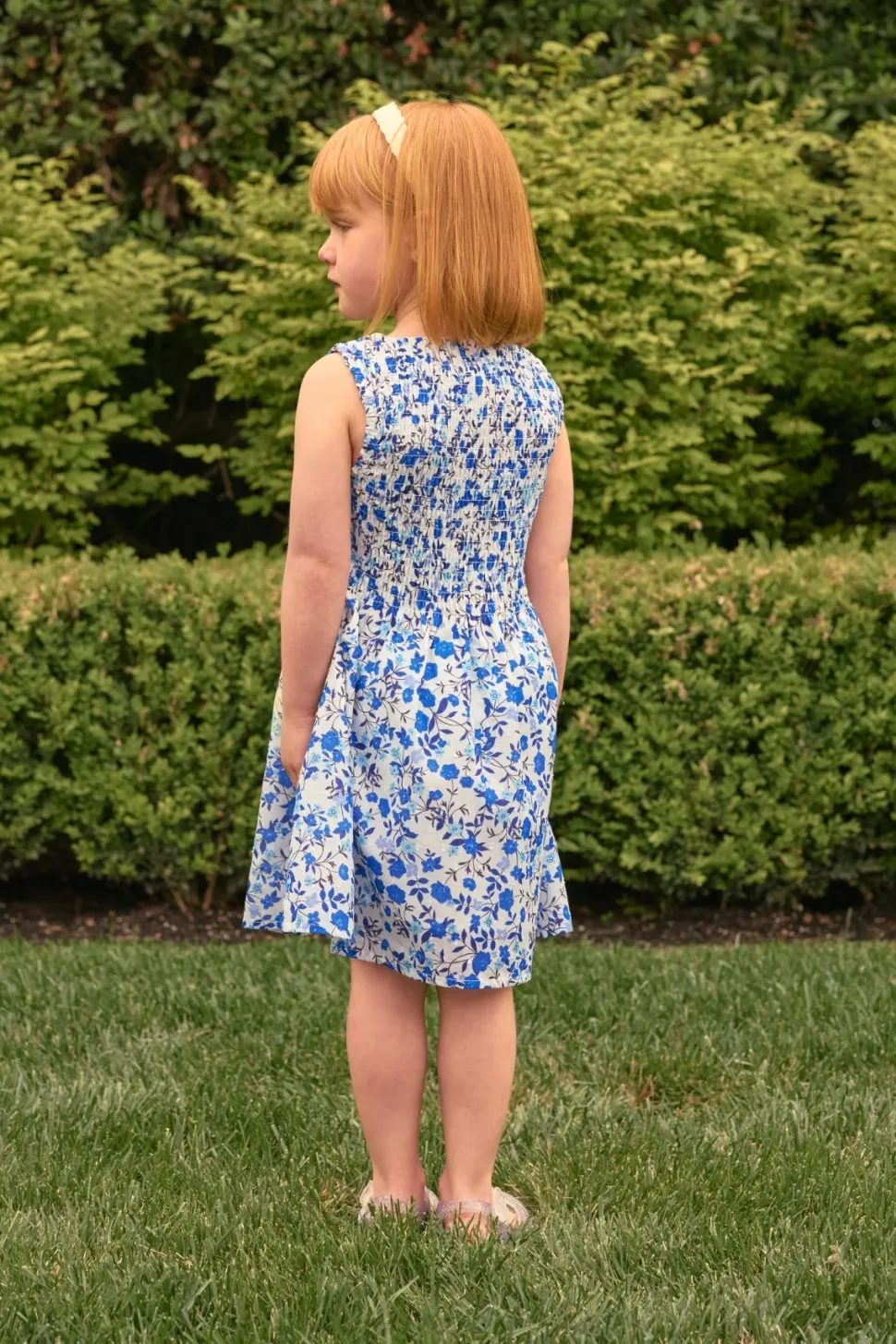 Mini Ana Dress in Ditsy Cobalt Floral