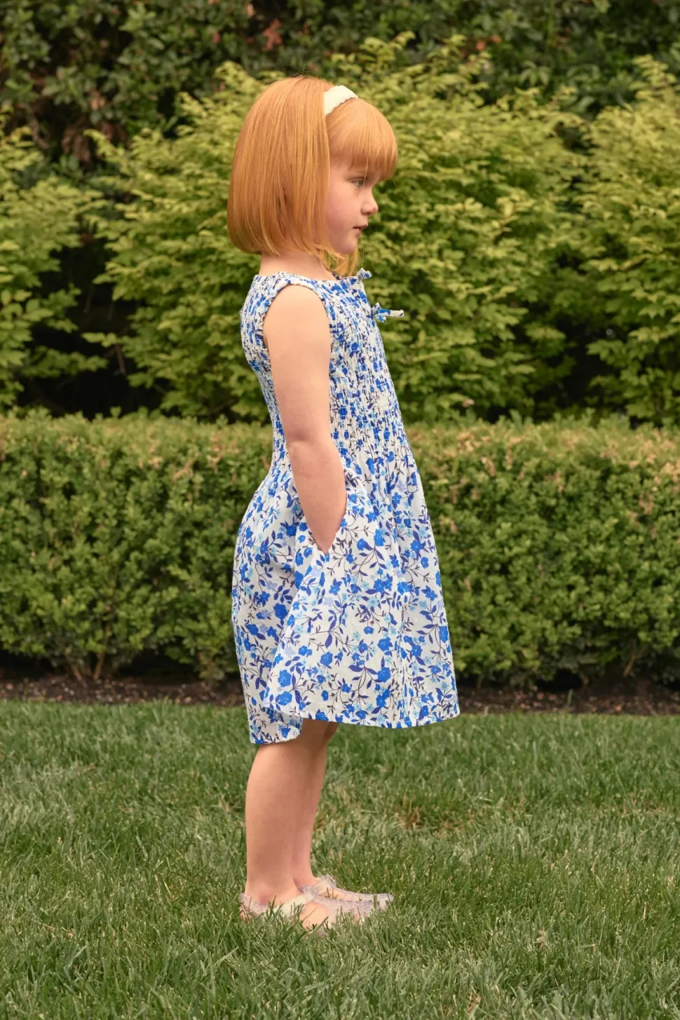 Mini Ana Dress in Ditsy Cobalt Floral
