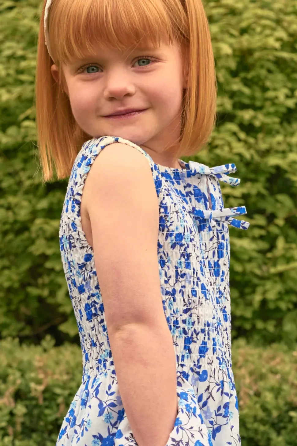Mini Ana Dress in Ditsy Cobalt Floral