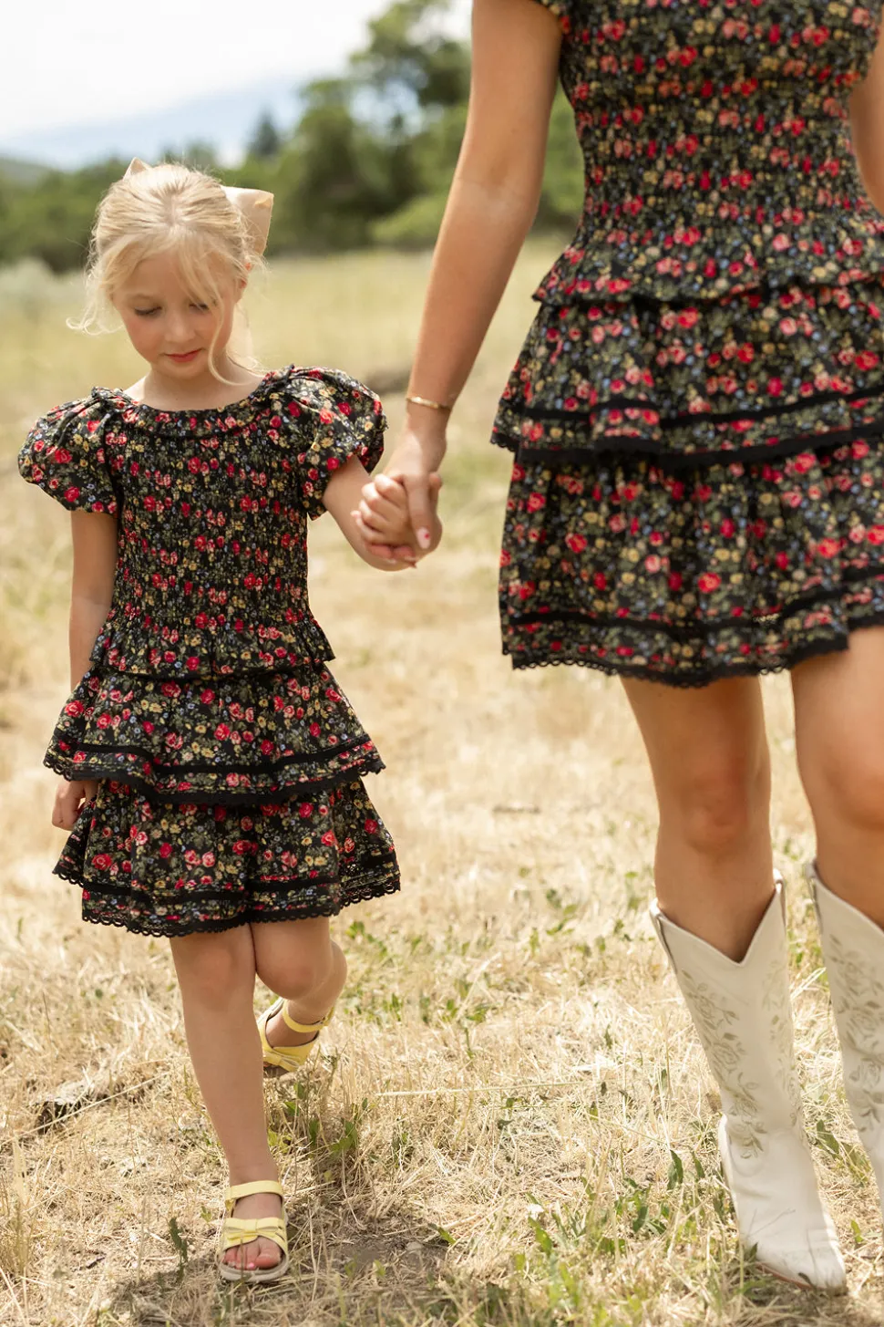 Mini Annalise Top in Obsidian Vintage Poppies