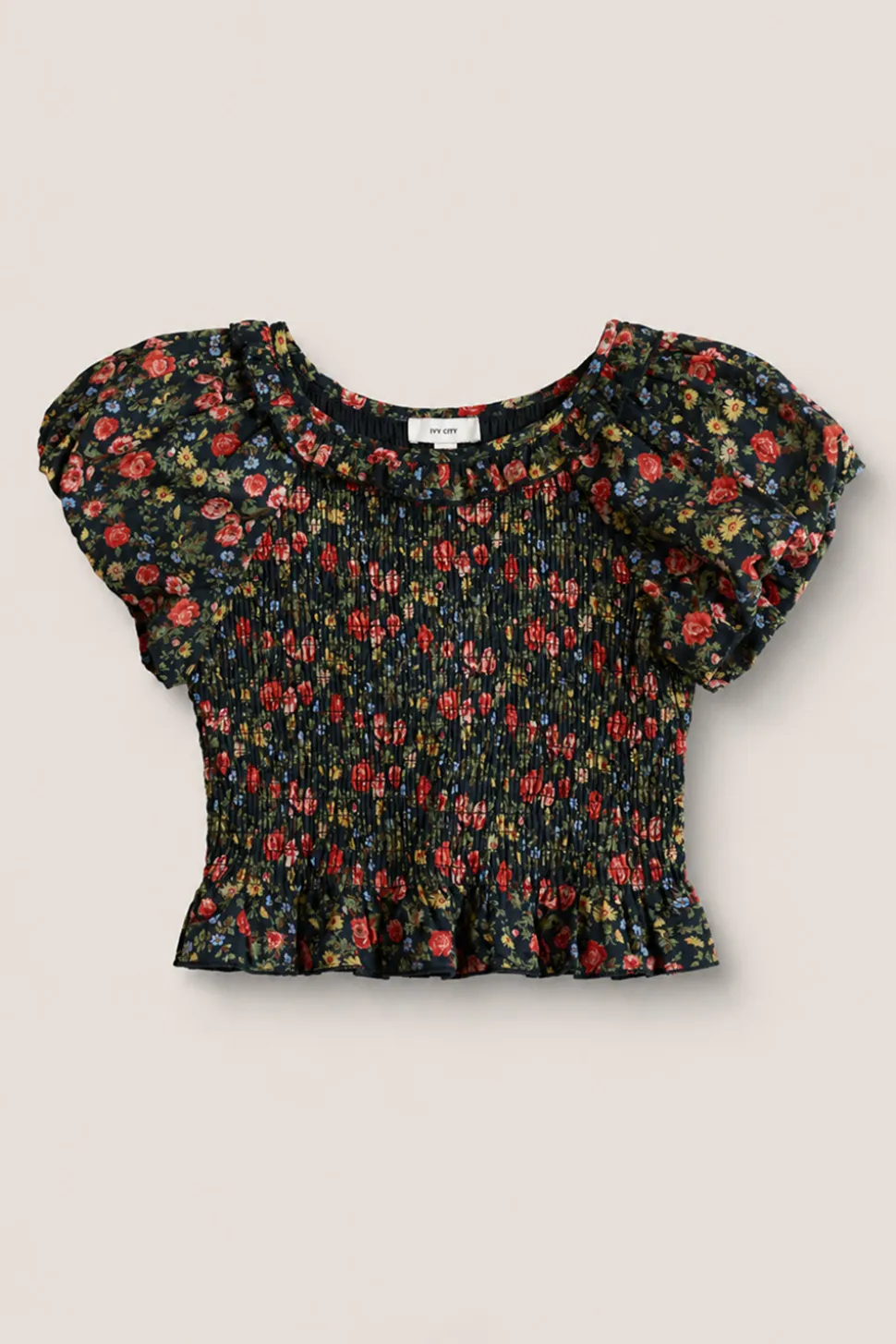 Mini Annalise Top in Obsidian Vintage Poppies
