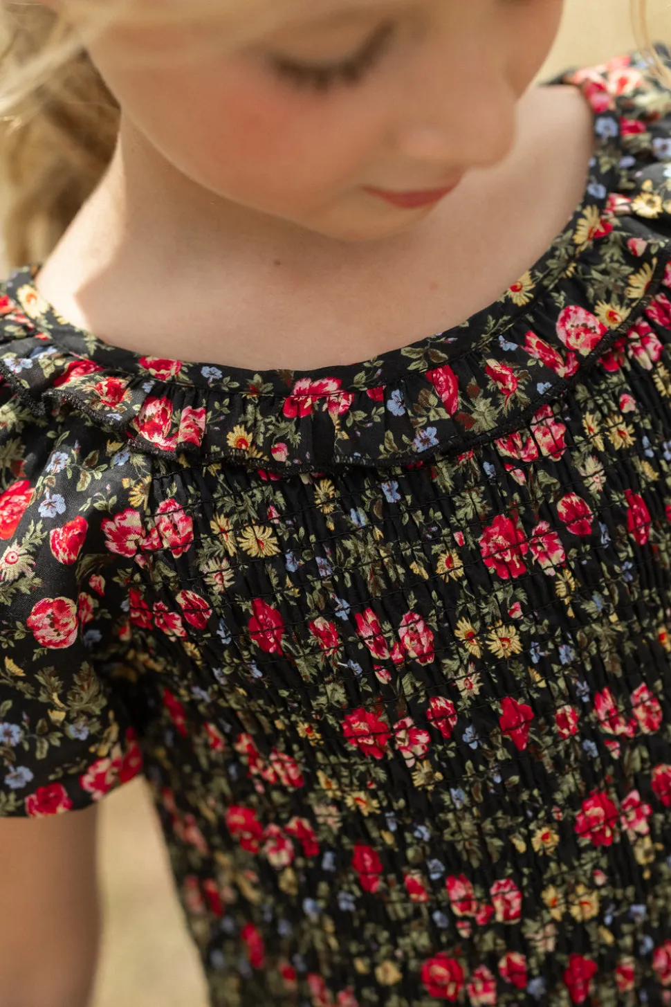 Mini Annalise Top in Obsidian Vintage Poppies