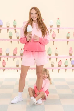 Mini Ash Hoodie in Pink Ombre