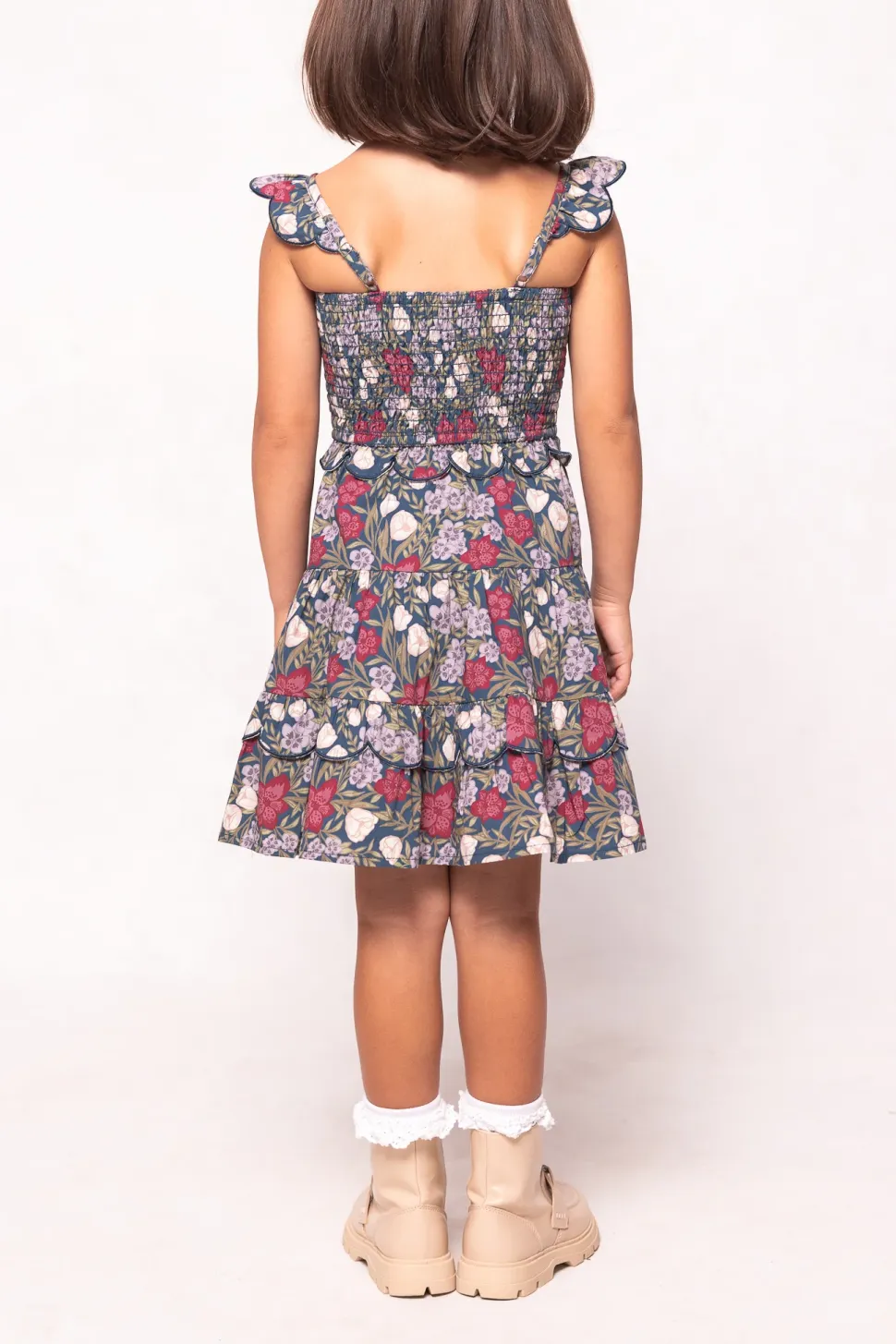 Mini Blossom Dress in Navy Meadow