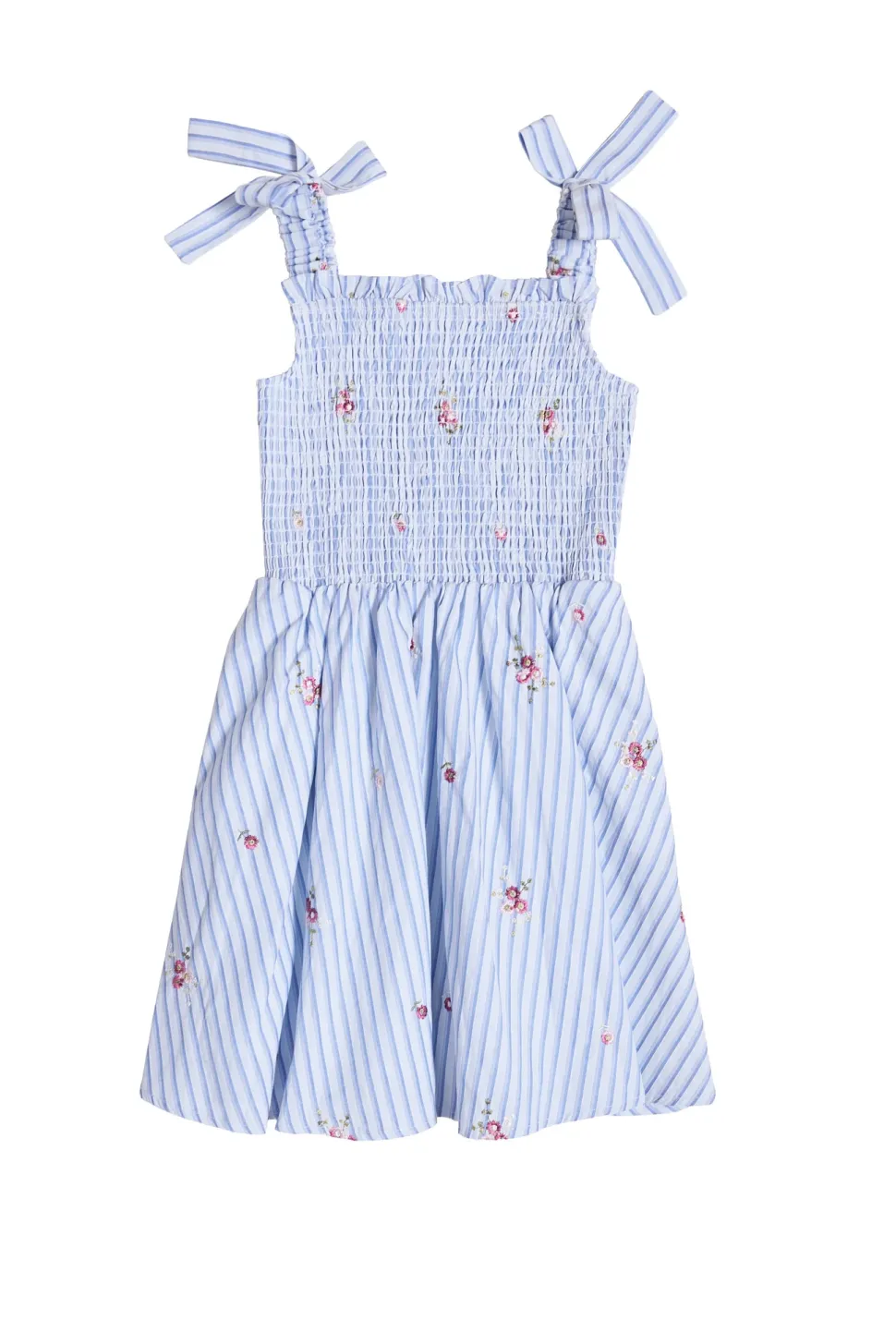 Mini Bluebell Dress in Blue & White Stripes