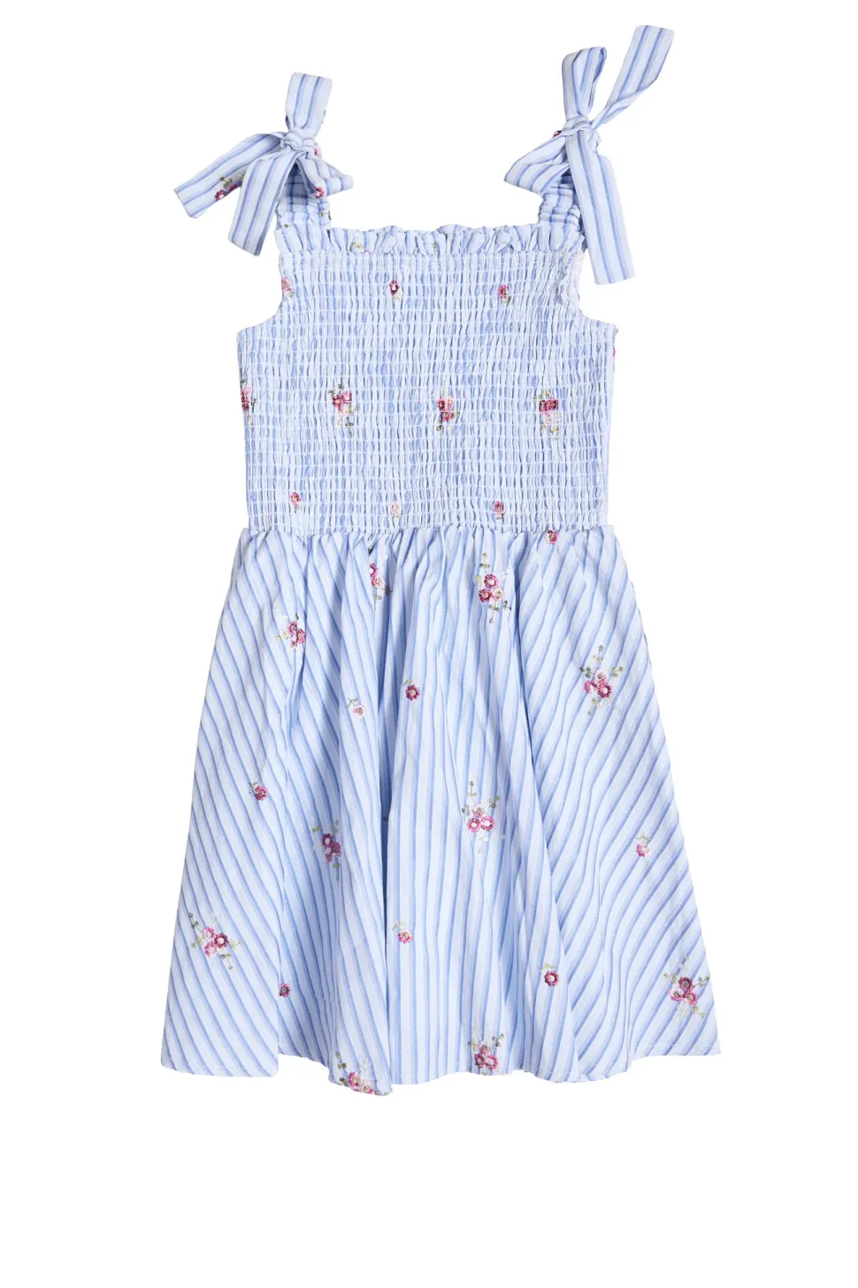 Mini Bluebell Dress in Blue & White Stripes