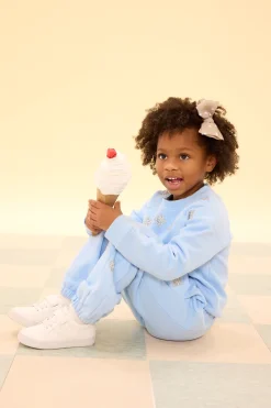 Mini Casey Crewneck Sweatshirt in Light Blue