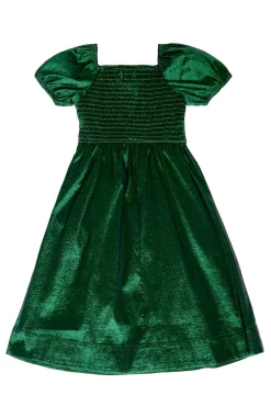 Mini Cassie Dress in Green Taffeta