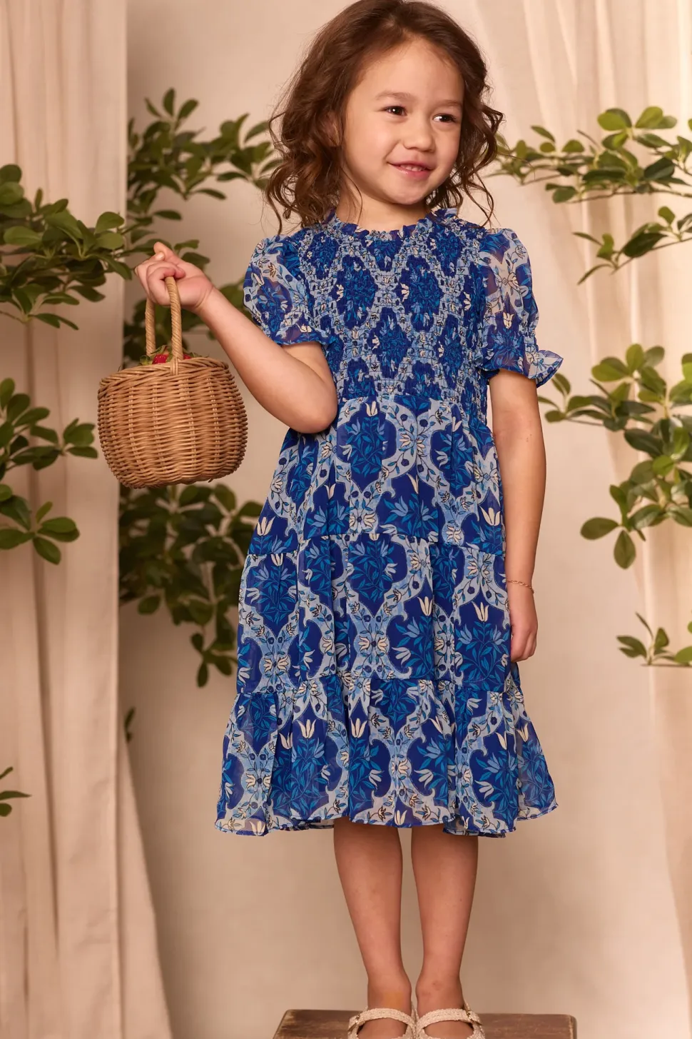 Mini Cordelia Dress in Trellis Foulard