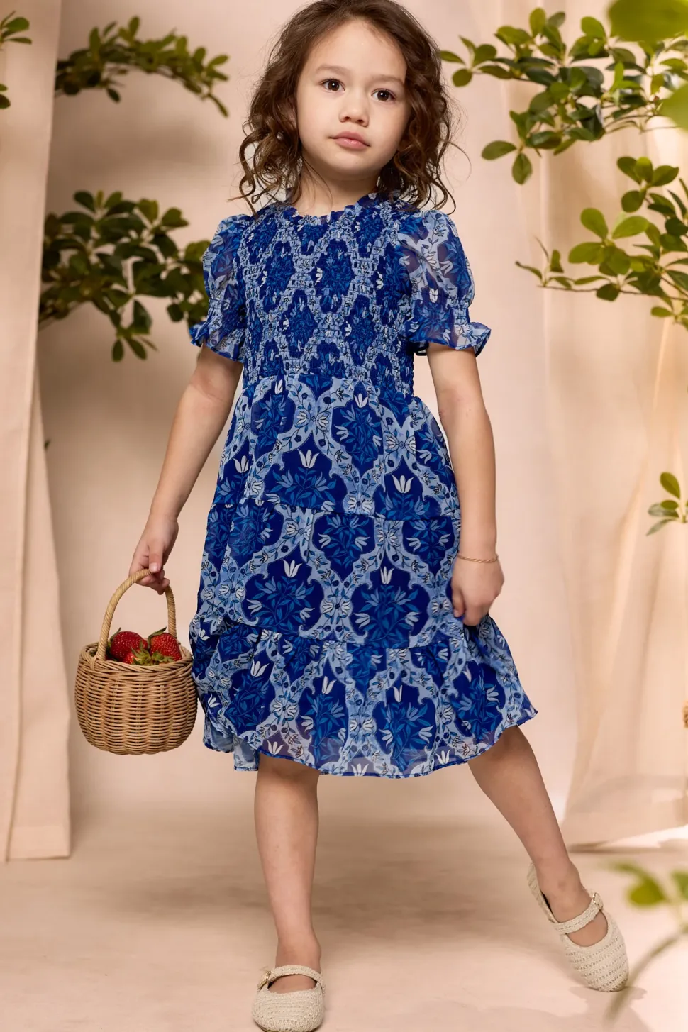 Mini Cordelia Dress in Trellis Foulard
